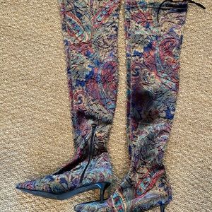 FREE PEOPLE OTK Velvet Paisley Boot